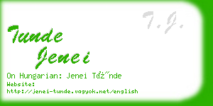 tunde jenei business card